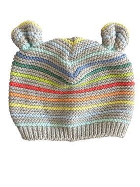 GAP Crazy Stripe Baby Hat with Ears - Size 3-6 months